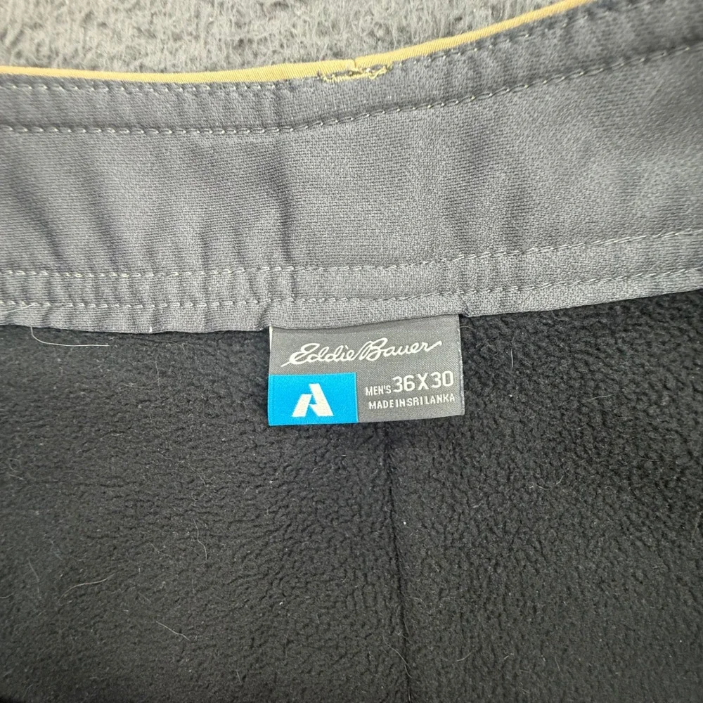 Eddie Bauer First Ascent Pants Mens 36x30 Tan Fleece Lined Hiking Guide Tech